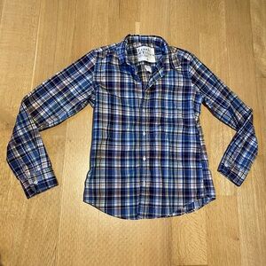 frank & eileen barry long sleeve button up blouse medium multicolor plaid